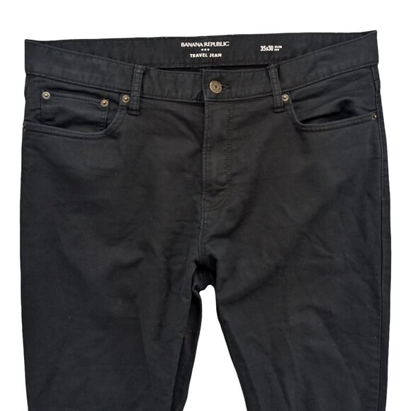 Banana Republic Slim Travel Jeans Mens Black Stretch Denim Size 35x30 - Picture 3 of 11